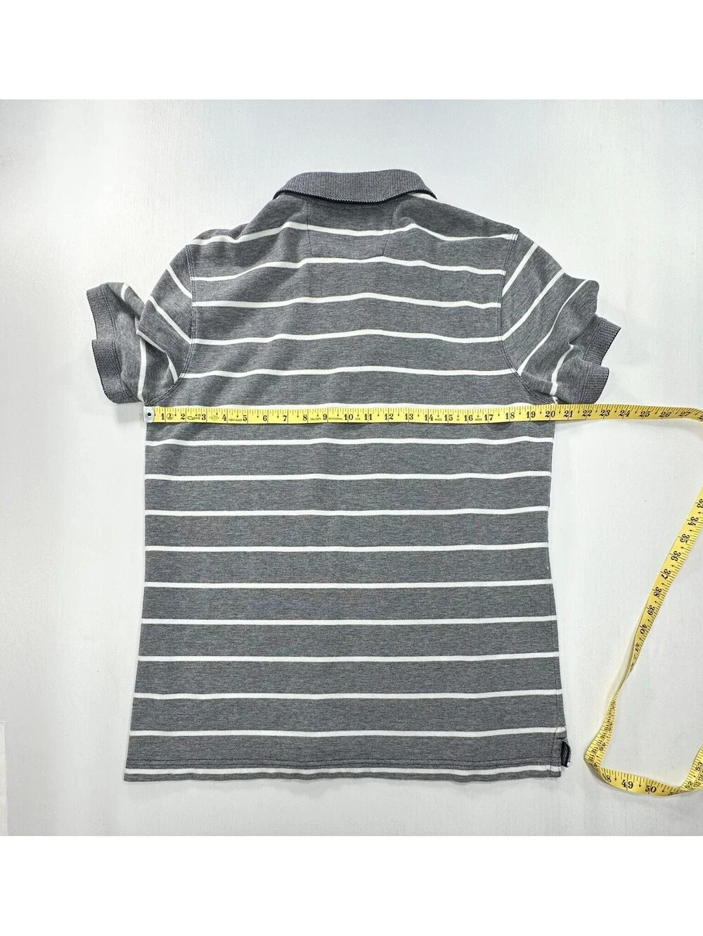 Banana Republic 1/4 Button 100% Cotton Polo Shirt Gray Men L